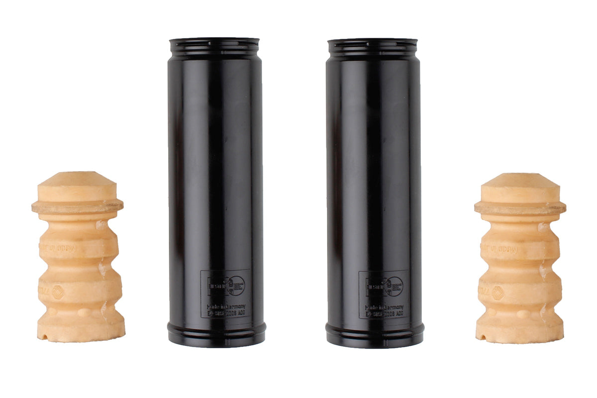 Bilstein B1 rear bump stops and dust covers for BMW 3 Series E36 and E46 models, showing close-up of components.