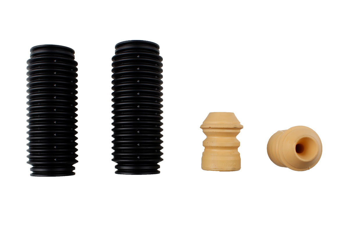 Bilstein B1 rear bump stops and dust covers for BMW X5 E53, showing the black rubber bump stops and protective dust covers.