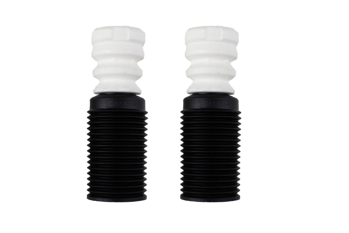 Bilstein B1 front bump stops and dust covers for BMW X3 F25 and X4 F26 models, showing the assembled components.
