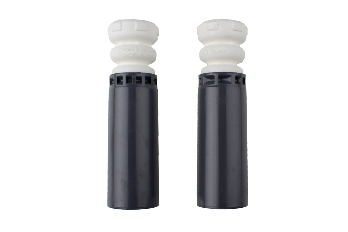 Bilstein B1 rear bump stops and dust covers for Audi A3, TT, TT Roadster, showing the black rubber bump stops and protective covers.