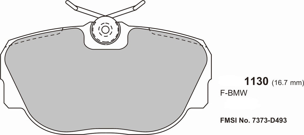 BMW Z1 1983-1988 front performance brake pads by PBS, showing the black brake pad with metal backing and textured surface.