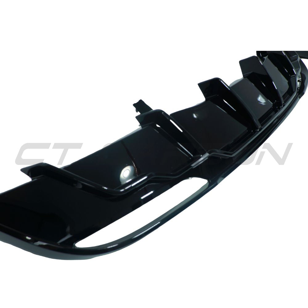 Gloss black full kit for Tesla Model 3 2023+ facelift by CT Carbon, featuring aerodynamic exterior trim components.