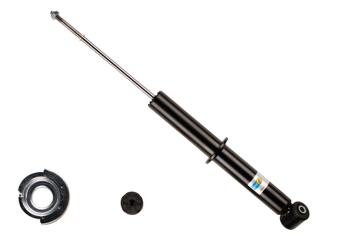 Bilstein B4 rear shock absorber for Audi 80 and 90 models, showing the durable metal body and mounting components.
