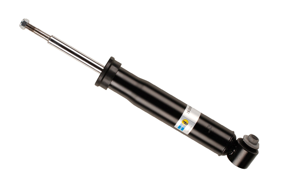Bilstein B4 rear shock absorber for BMW 5 Series Touring E61 xDrive, showcasing the metal coil and mounting components.