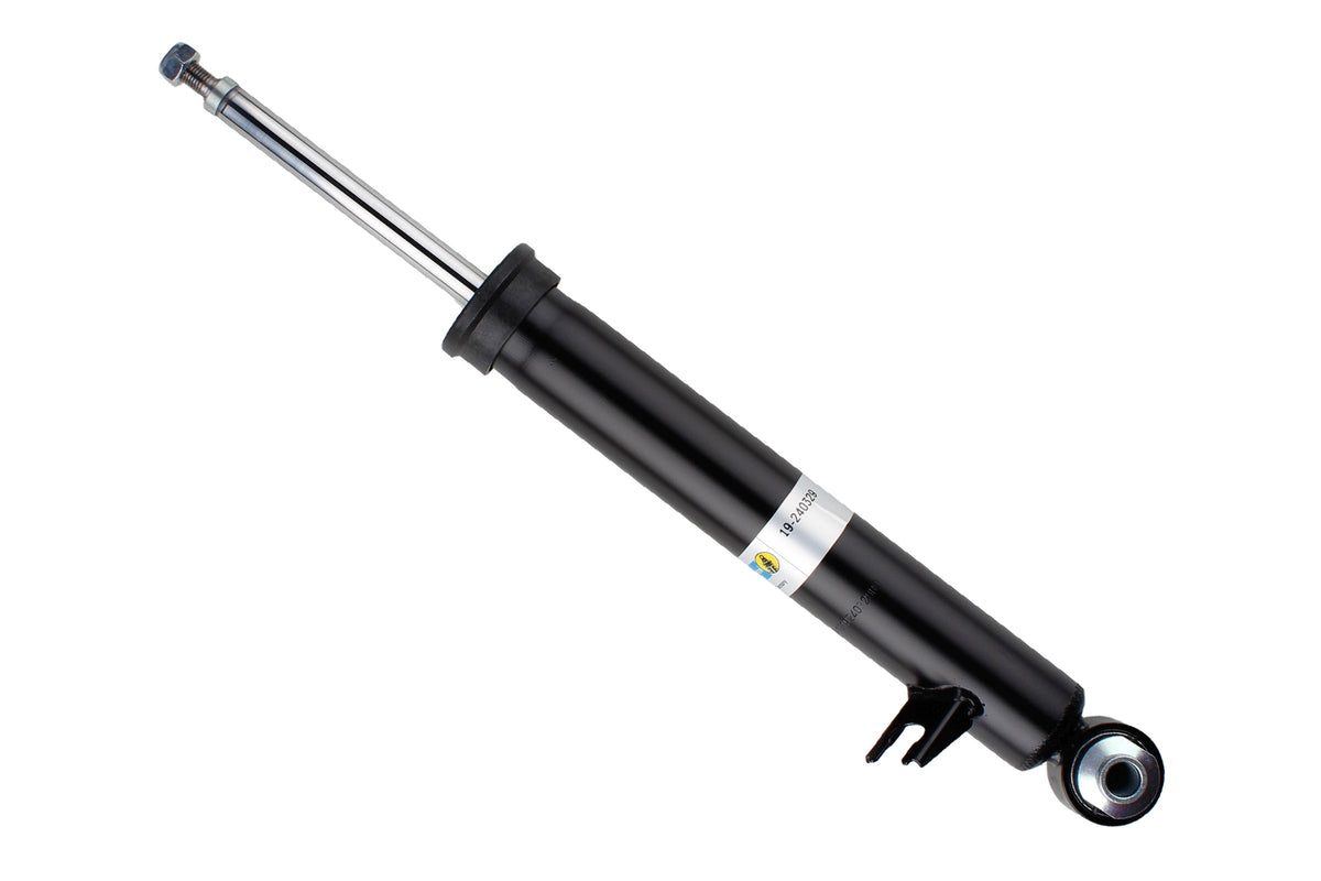 Bilstein B4 rear shock absorber for BMW X5 F15, showcasing the sturdy metal shock component with mounting points.
