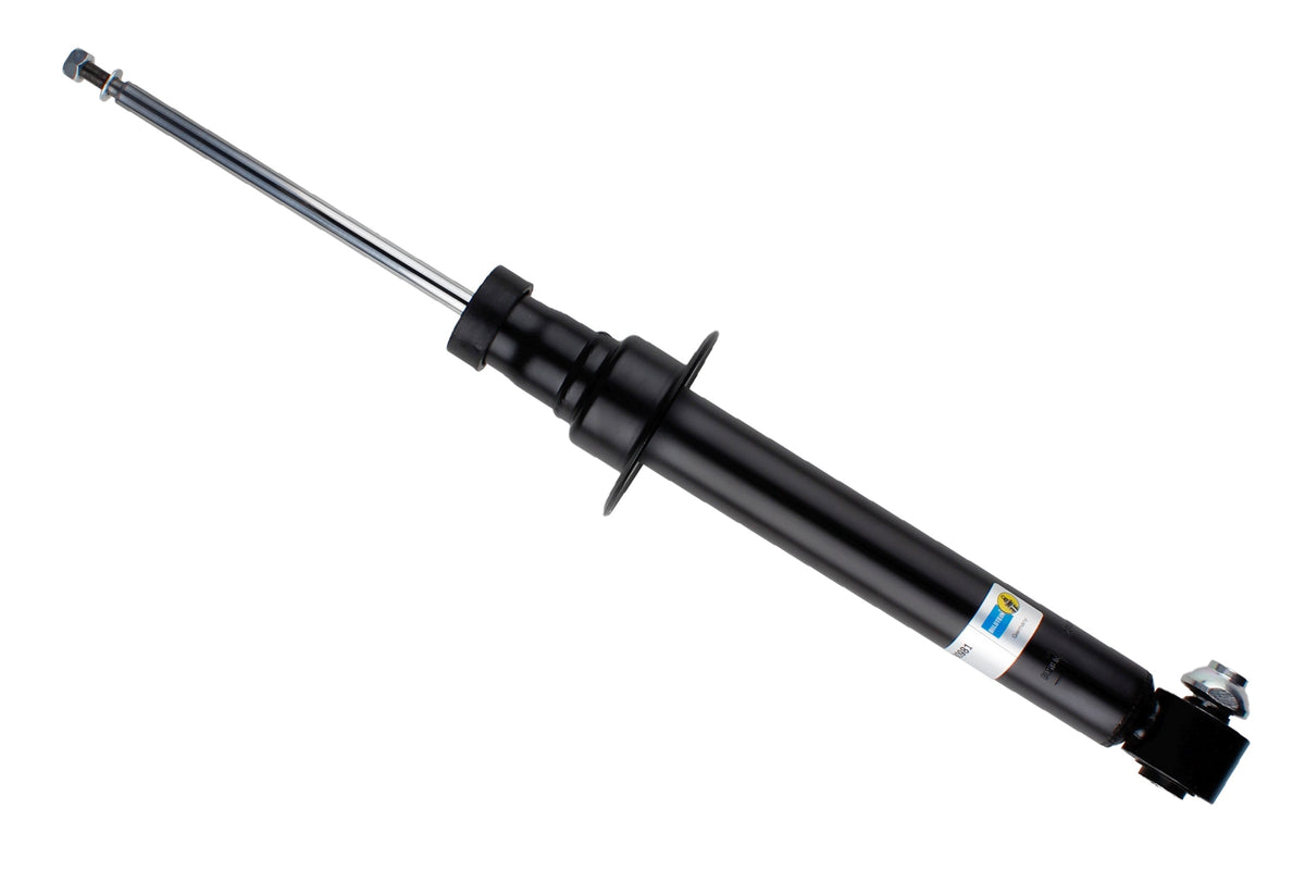 Bilstein B4 rear shock absorber for BMW 5 Series G30 with rough road suspension, showing the shock unit and mounting components.