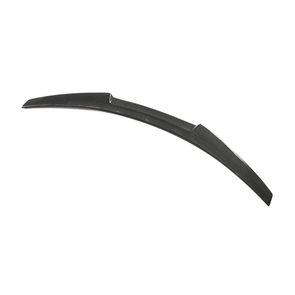 BMW M2 F87 and F22 carbon fibre spoiler by CT Carbon, showing sleek aerodynamic design on the car's rear.
