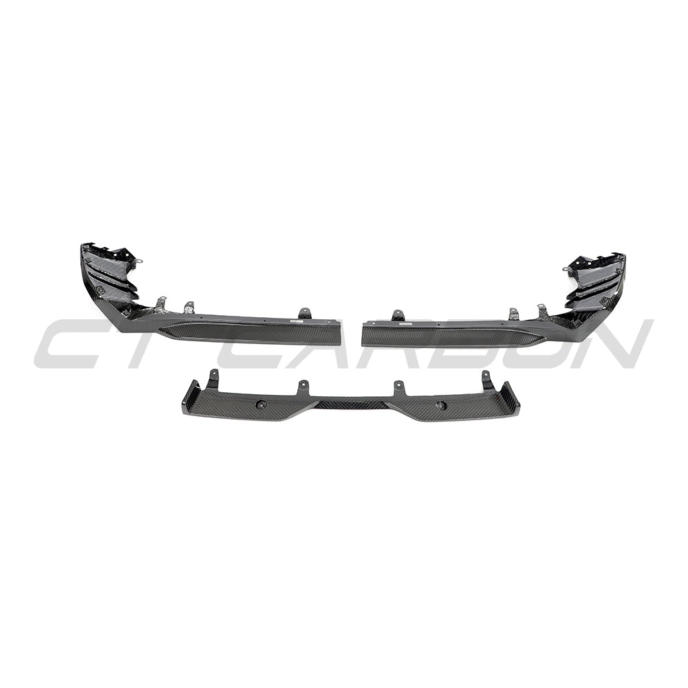 BMW 5 Series G60 and i5 2023 carbon fibre diffuser by CT Carbon, showcasing sleek aerodynamic design and textured finish.