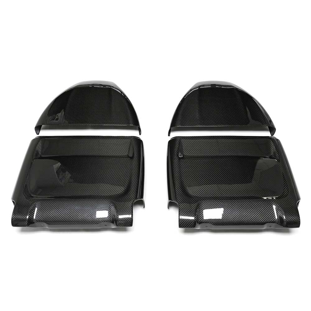 BMW M5 F90 dry carbon seat backs from CT Carbon, showcasing sleek, lightweight carbon fiber accents on car interior accessories.