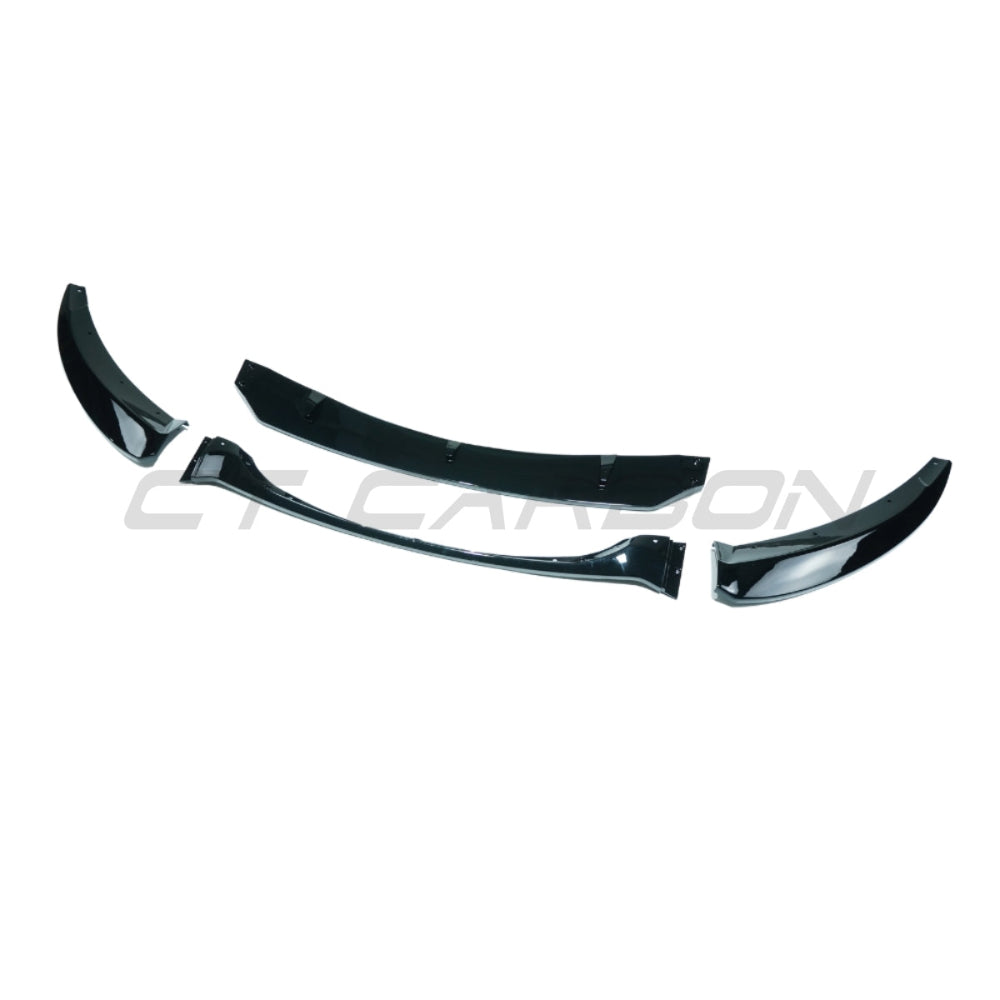 BMW E82/E88 1 Series 2007-2013 LCI CT Carbon gloss black splitter installed on front bumper.