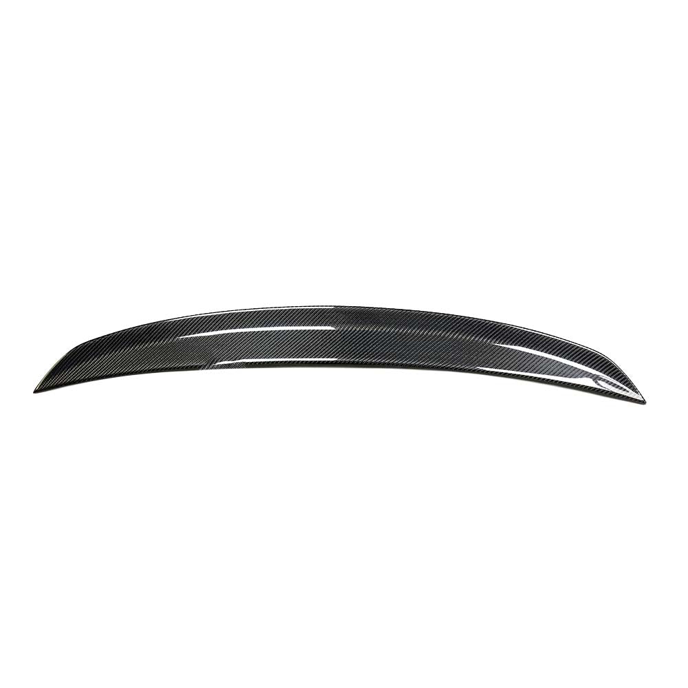 Mercedes A-Class W177 carbon fibre roof spoiler by CT Carbon, shown on the car's rear view with sleek, aerodynamic design