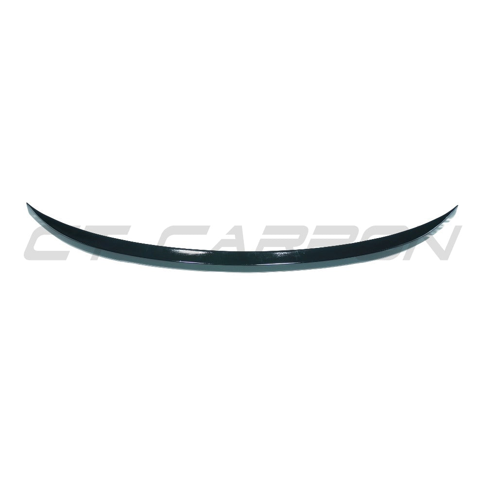 Gloss black BMW X5 F15/X5M F85 spoiler by CT Carbon, mounted on the middle section of the vehicle's rear hatch.