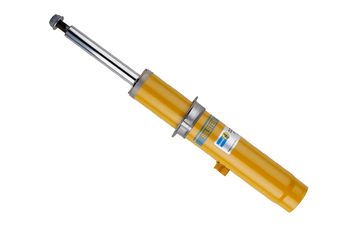 Bilstein B6 front shock absorber for Porsche Cayman and Boxster 981 and 982 models, showing the new shock unit with mounting components.