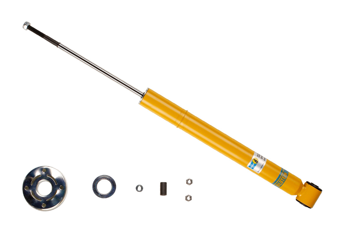 Bilstein B6 rear shock absorber for Volkswagen Golf 2, Golf 3, and Jetta 2, showing the shock with mounting hardware.