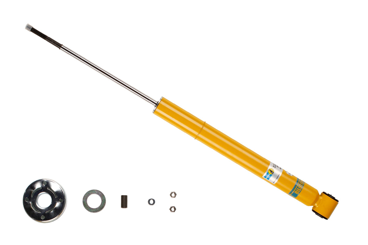 Bilstein B6 rear shock absorber for Volkswagen Golf 3, Golf 4 Cabriolet, and Seat Toledo, showing the shock unit and mounting parts.