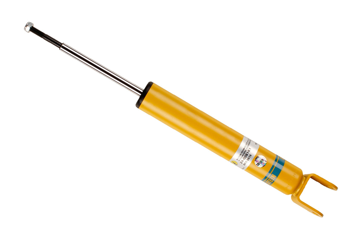 Bilstein B6 rear shock absorber for Audi A8, showing the durable metal and mounting components of the shock absorber.