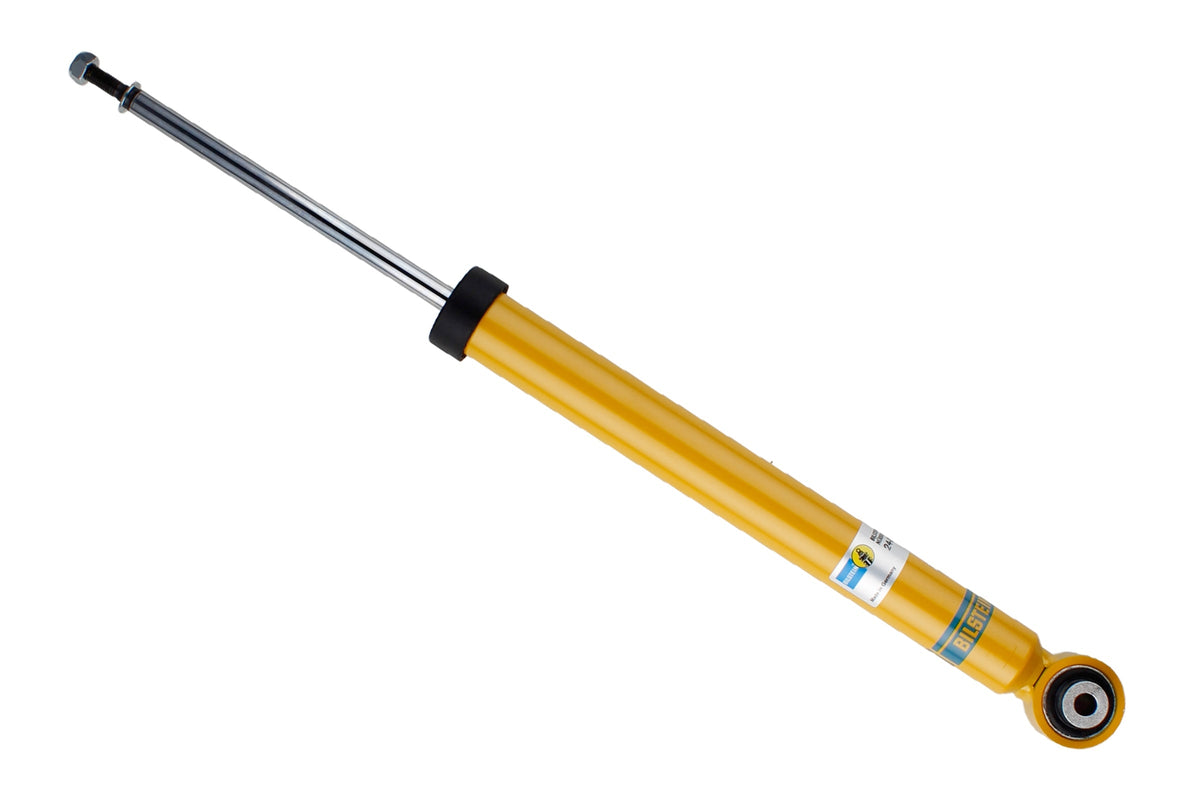 Bilstein B8 rear shock absorber for Audi A4 B9, showing the black shock with mounting hardware and brand logo.