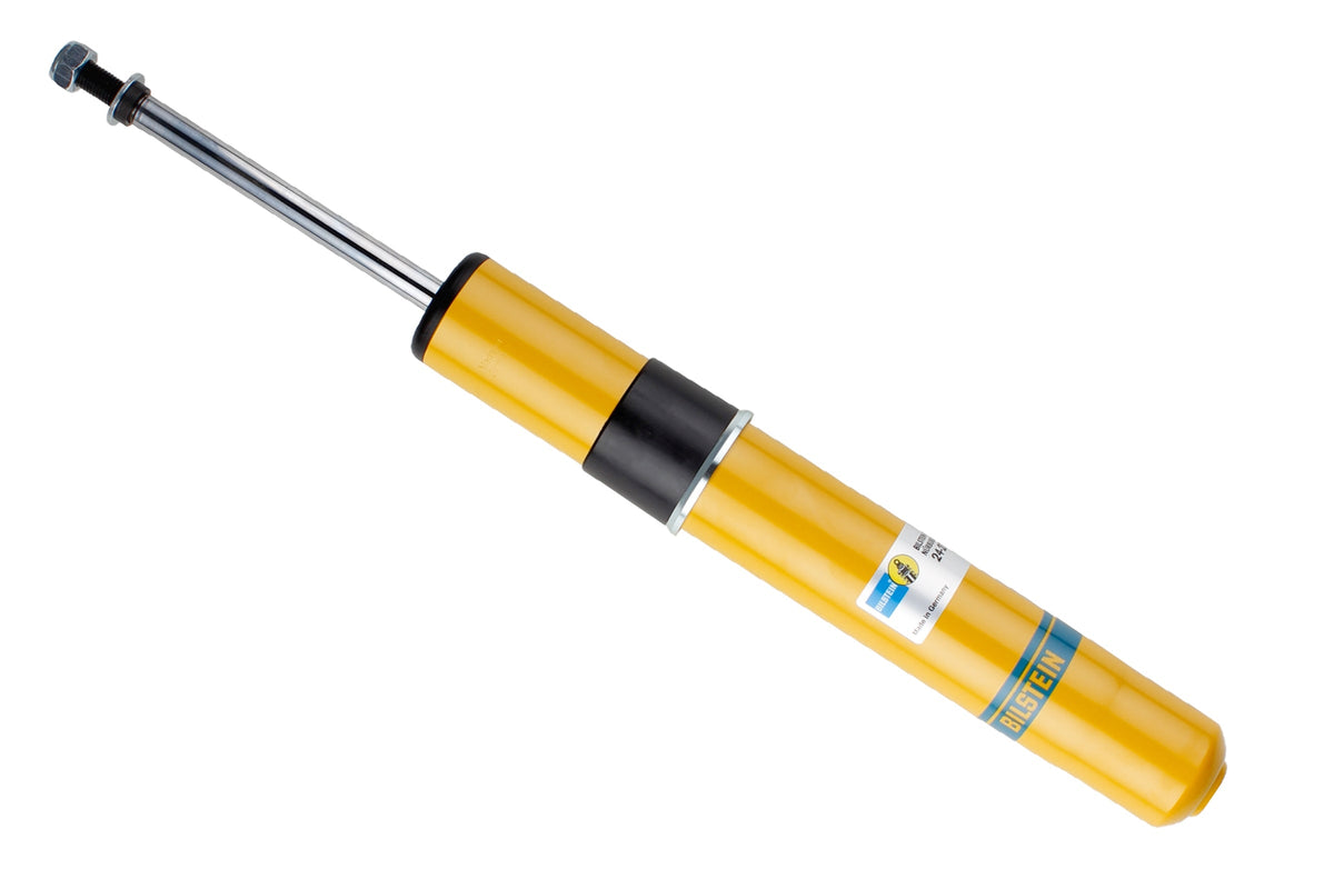 Bilstein B6 rear shock absorber for Audi A4 B9 and A5 F5, showing the shock with mounting components and brand logo.
