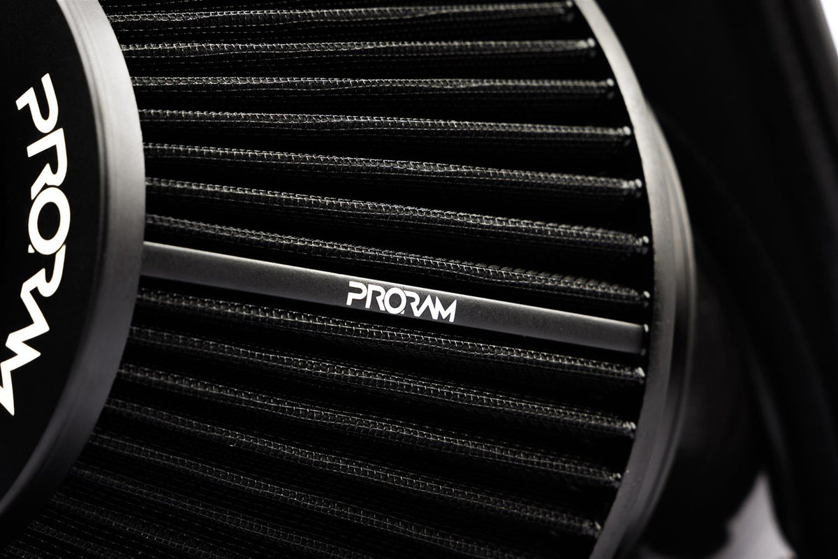 Ramair induction kit with panel air filters for BMW 128ti, 135i, and Mini Cooper GP F56 engine bay.
