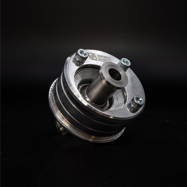 Suspension Secrets front offset caster bushes for BMW F80 M3 and F82 M4 suspension linkages, showing the black rubber and metal components.