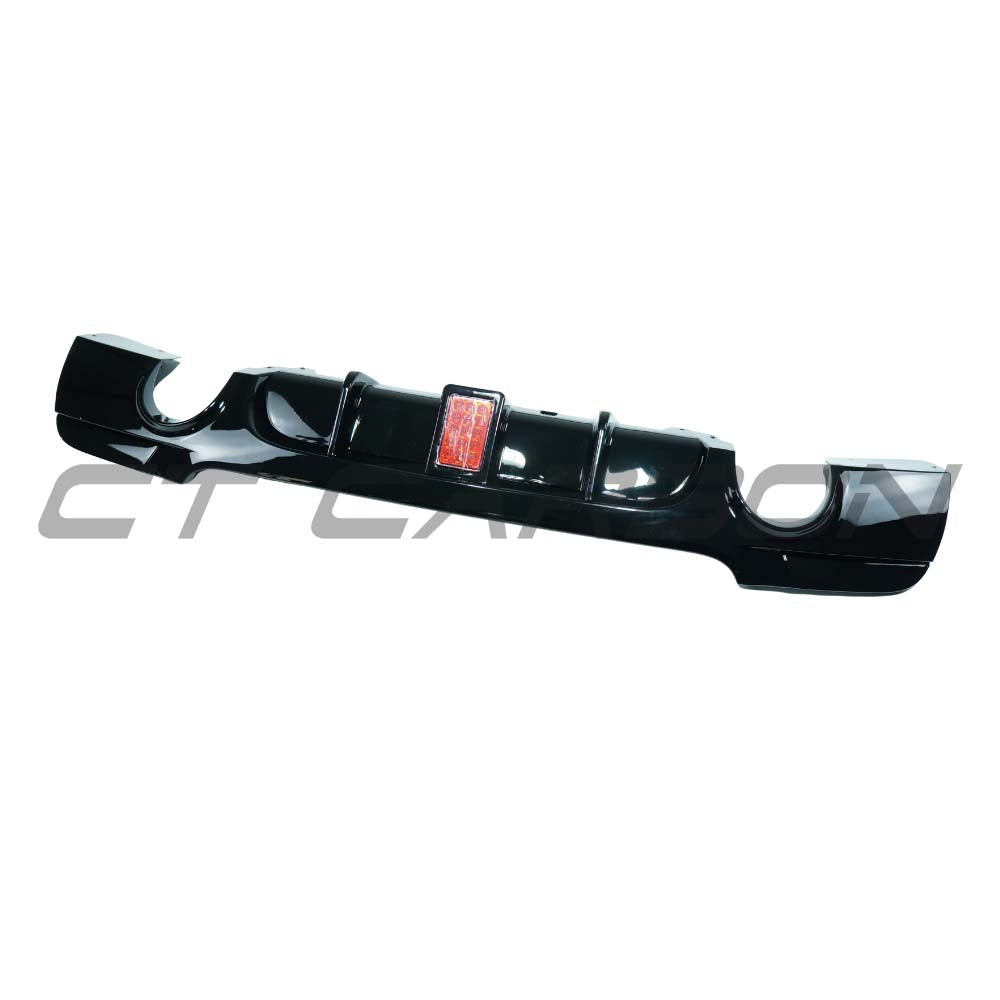 BMW 3 Series E92/E93 2006-2013 CT Carbon gloss black LED diffuser with dual exit for sporty rear enhancement.