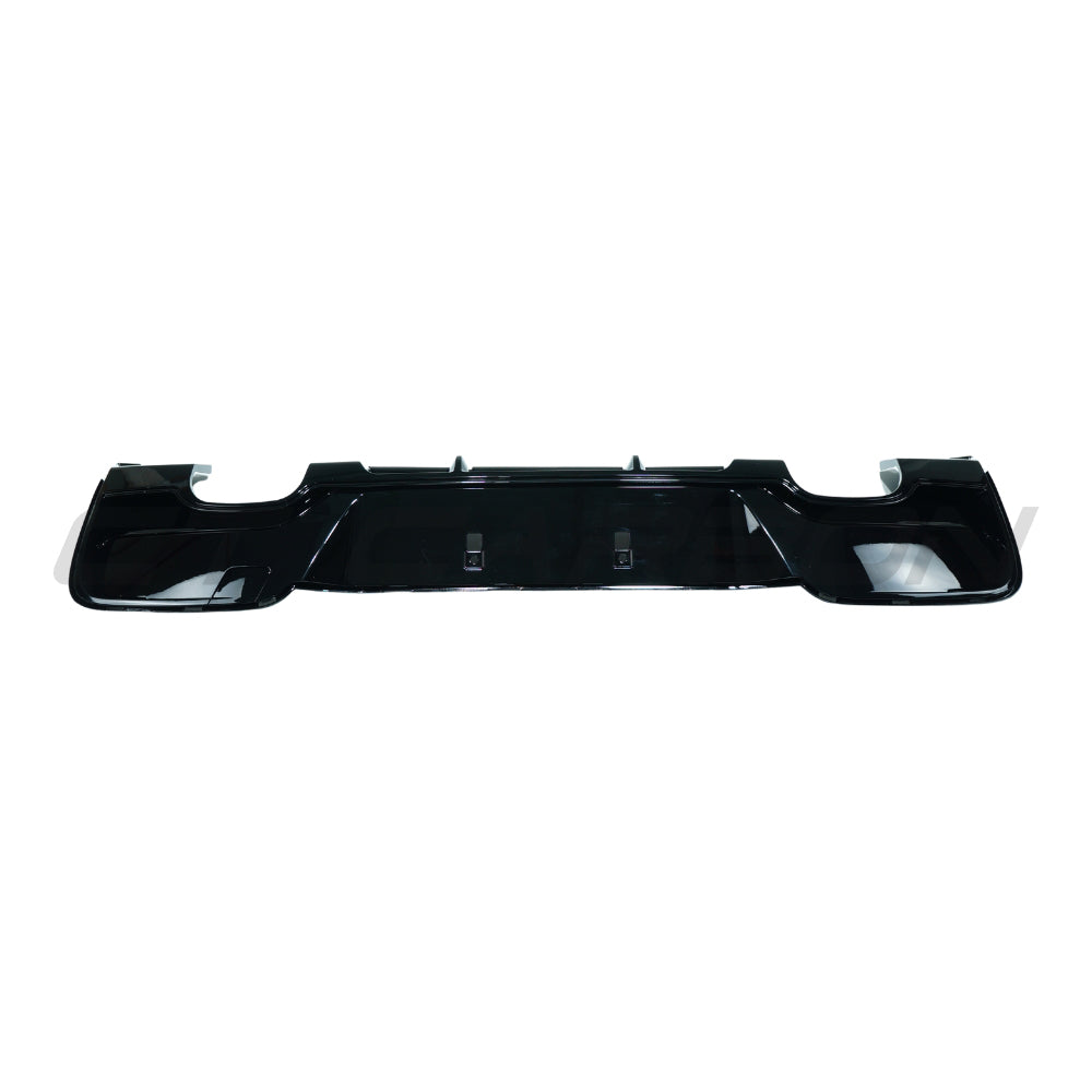 BMW 1 Series F20/F21 2012-2014 CT Carbon gloss black diffuser with quad tip for pre-LCI models, showing sleek automotive styling.