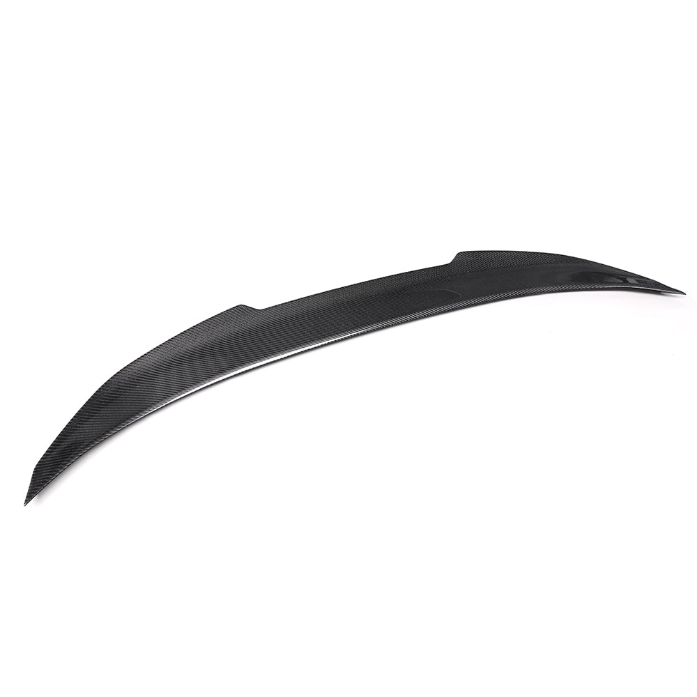 BMW 8 Series and M8 G16/F93 carbon fiber spoiler by CT Carbon, V3 version, shown on the car's rear.