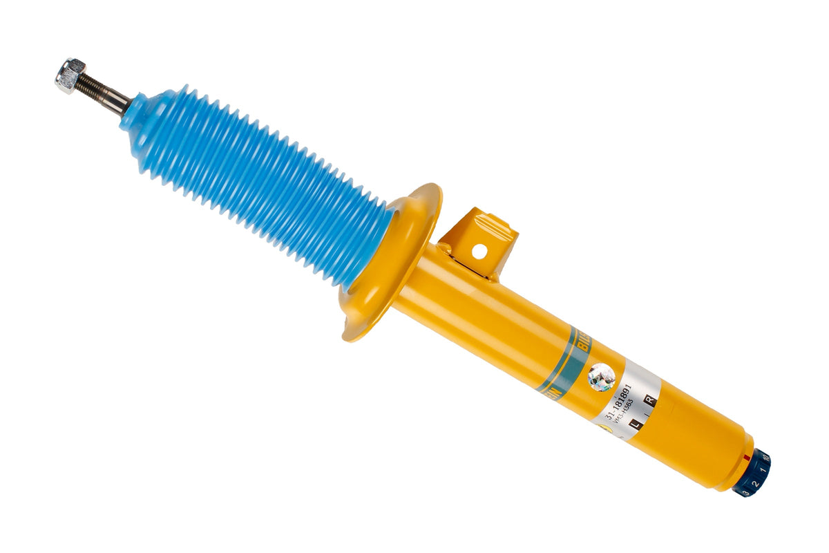 Bilstein B6 front right shock absorber for BMW 3 Series E46, high-performance suspension component.