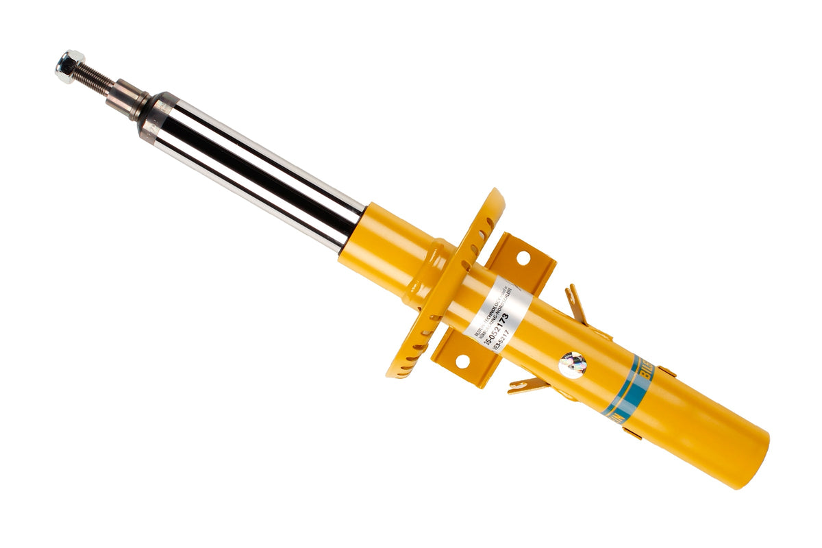 Bilstein B6 shock absorber for Volkswagen Polo, Skoda Fabia, and Seat Ibiza, showing the durable, high-performance suspension component.