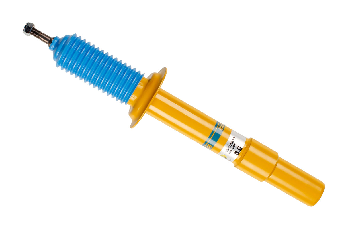 Bilstein B8 shock absorber for BMW 5 Series E60, model 35-109655, showing the metal coil and mounting components.