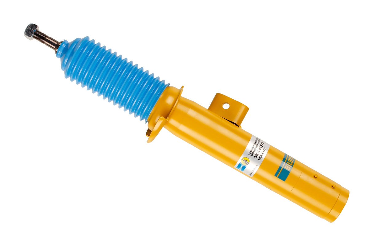 Bilstein B6 shock absorber for BMW 5 Series E60 and E61 models, showing the durable metal construction and mounting components.