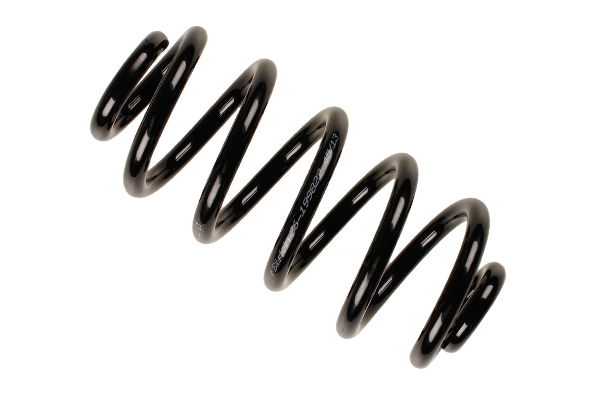 Bilstein B3 OE replacement coil spring for Audi A6 2.0 TDI 4F5, showing the black spring coil with mounting ends.
