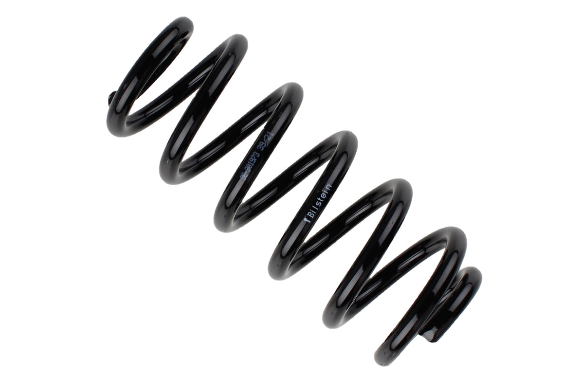 Bilstein B3 OE replacement coil springs for Audi A3 8V, showing the black springs with coil design and mounting ends.