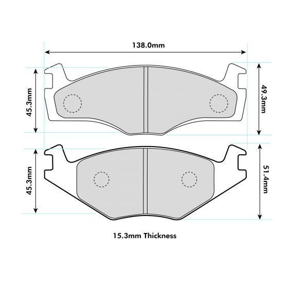 PBS WV Golf Mk1/2/3 Kelgate front brake pads, performance caliper brake pads for improved stopping power, shown in the image.