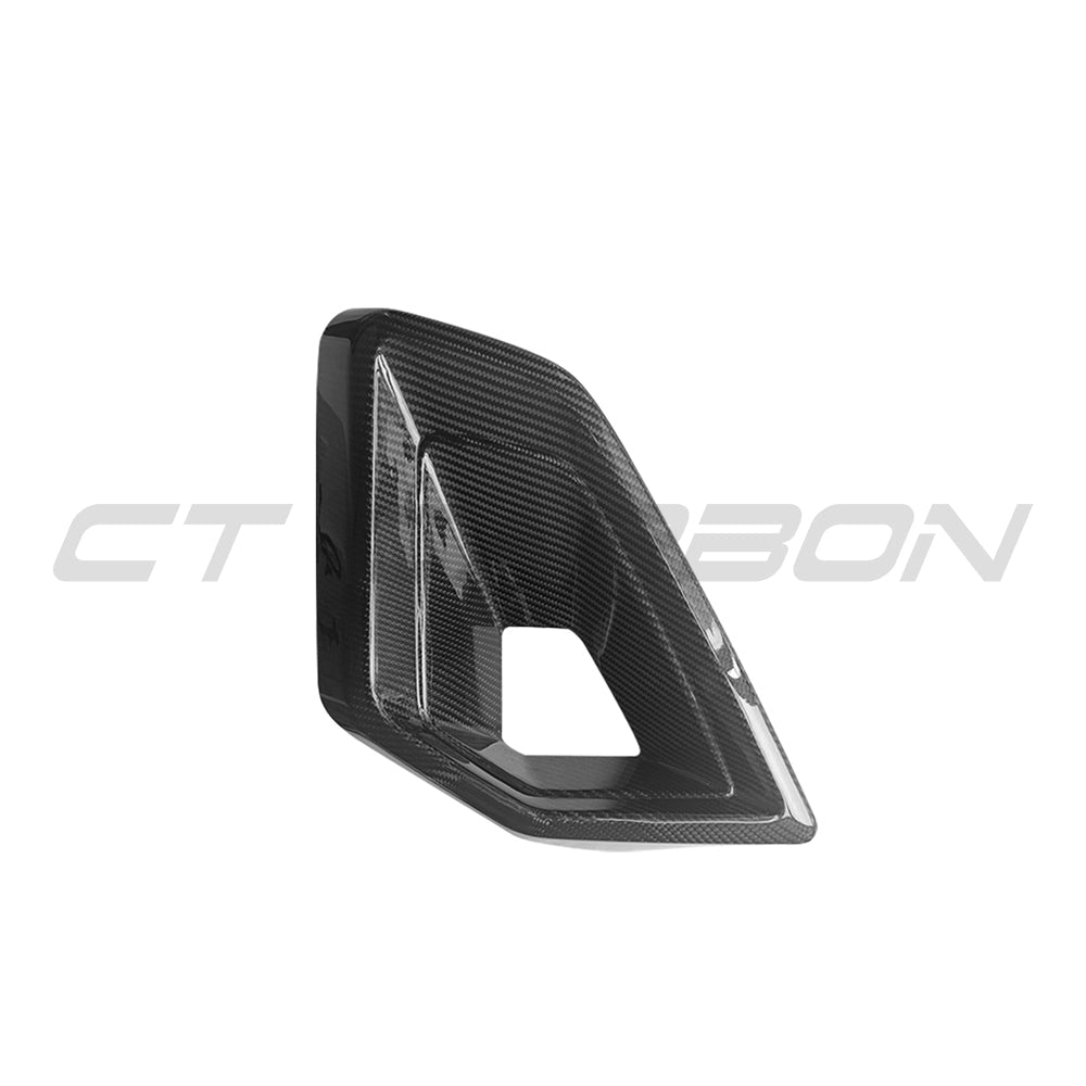 BMW G05 X5 LCI 2024+ CT Carbon front duct add-on, carbon fiber accessory for enhanced vehicle aerodynamics and style.