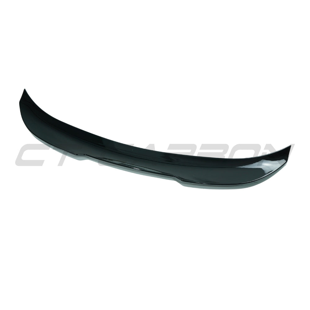 BMW 1 Series E82 2007-2013 CT Carbon gloss black V3 spoiler mounted on the rear of the car.