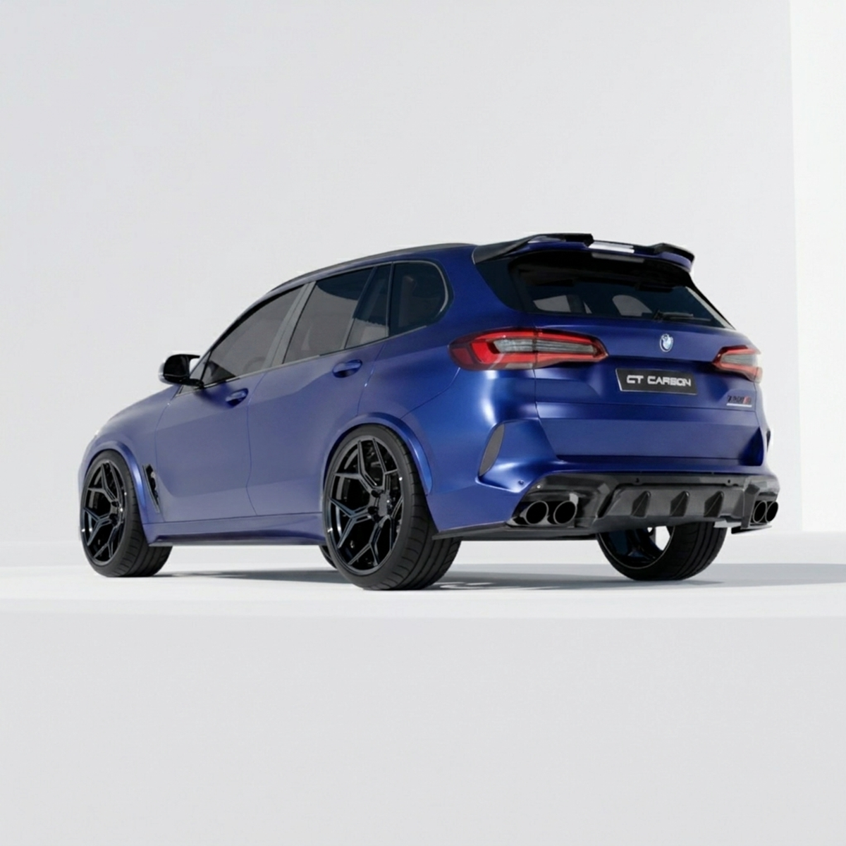 BMW F95 X5M 2019-2022 CT Design carbon fiber full kit, showcasing sleek, lightweight carbon fiber components for the SUV.
