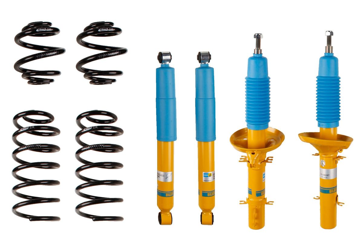 Bilstein B12 suspension kit for Volkswagen Bora KoMercedesi 1J6, showing shock absorbers and coil springs in the kit.