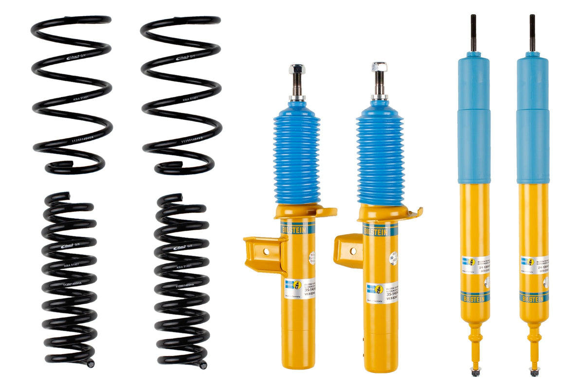 Bilstein B12 suspension kit for BMW 3 Series E90, featuring shock absorbers and coil springs for improved ride quality.
