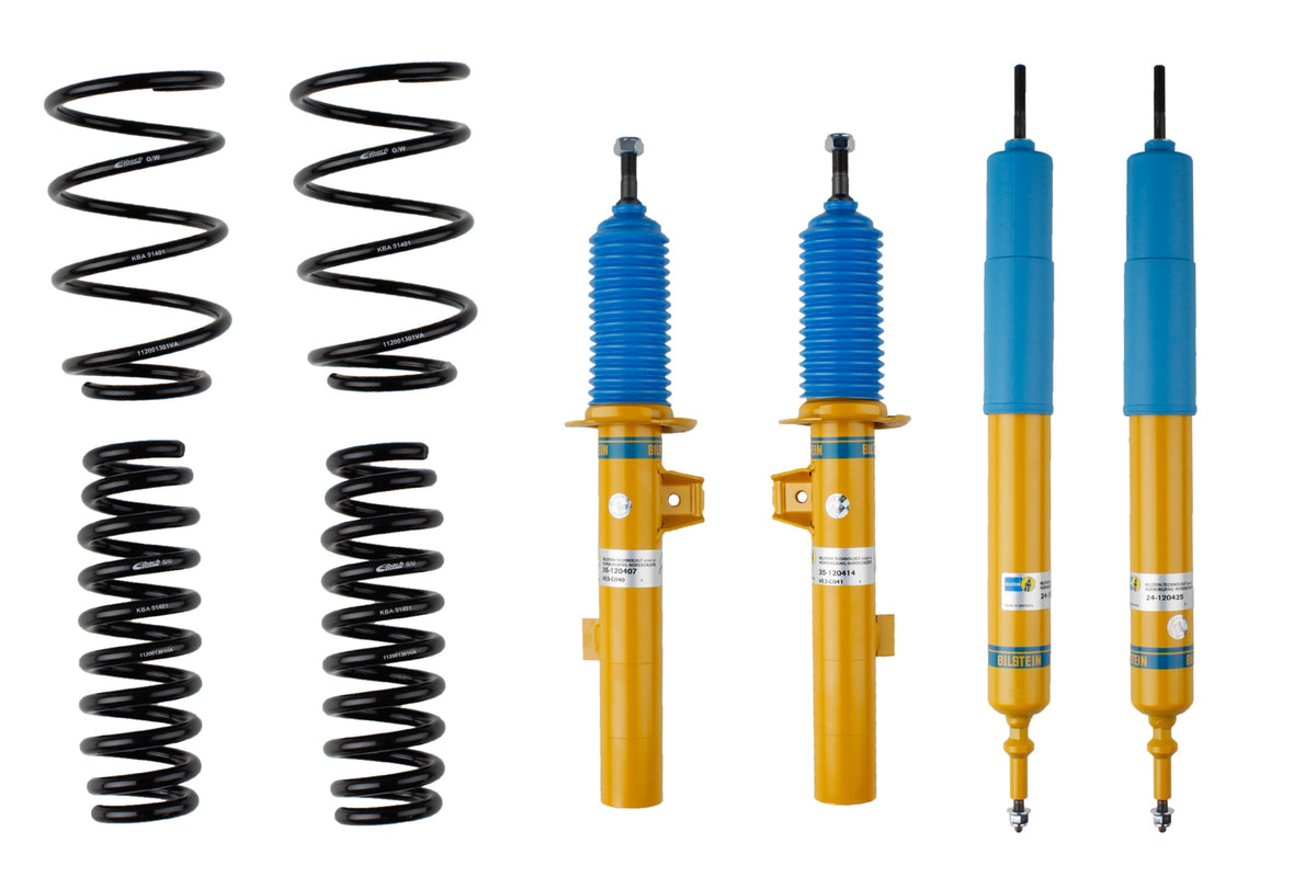 Bilstein B12 Coilover Kit suspension for BMW 3 Series Coupe E92, showing assembled coilover components and shock absorbers.