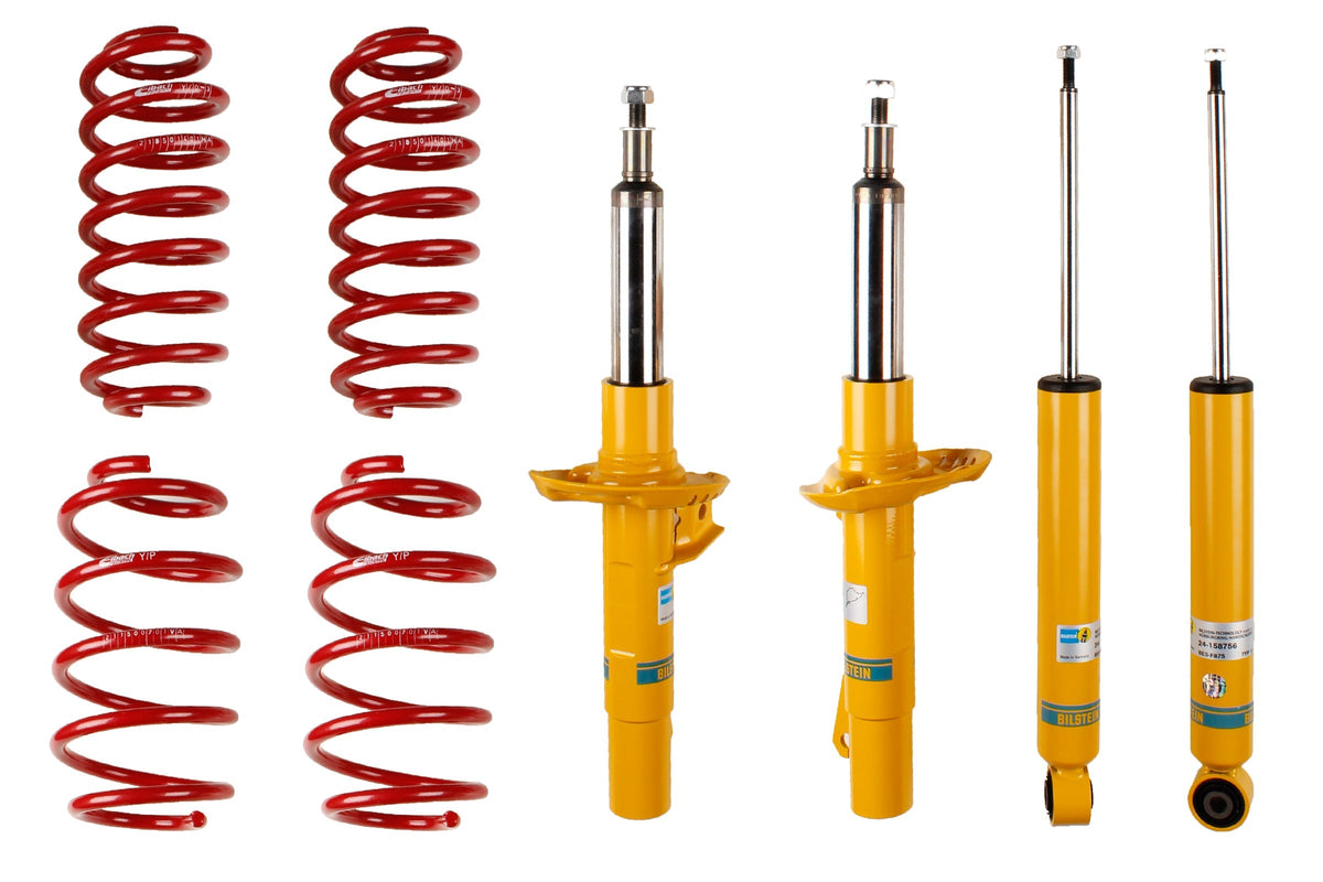 Bilstein B12 suspension kit for Volkswagen Jetta III, showing shock absorbers and coil springs in the kit.