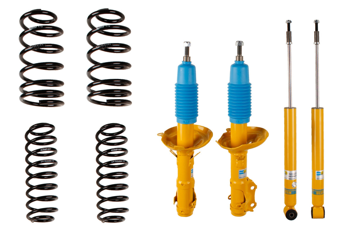 Bilstein B12 suspension kit for Volkswagen Lupo 6X1 6E1, showing shock absorbers and coil springs installed.