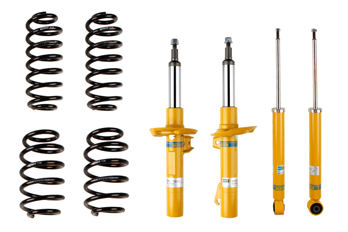 Bilstein B12 suspension kit for Audi A3 Sportback 8PA, includes shock absorbers and coil springs for improved ride quality.