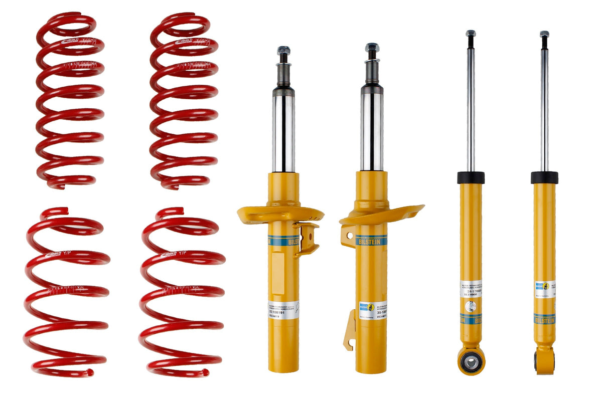 Bilstein B12 Suspension Kit for Volkswagen Golf V (1K1), showing shock absorbers and coil springs in the kit.