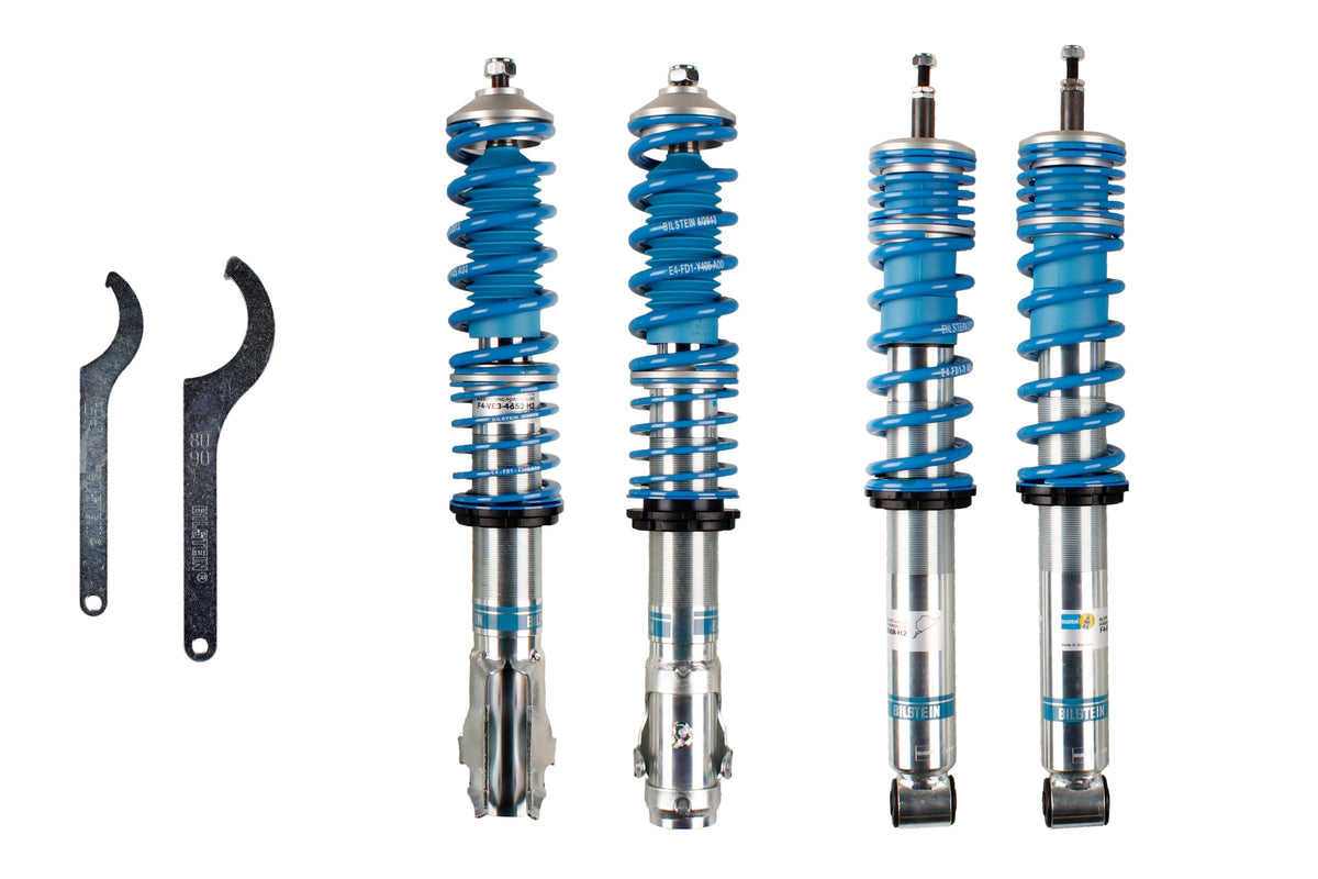 Bilstein B14 coilover suspension kit for Volkswagen Polo 6N K, featuring adjustable shock absorbers and coil springs.