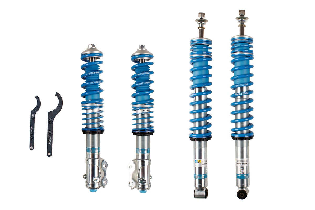 Bilstein B16 coilover suspension kit for Volkswagen Golf III, showing the assembled shocks and springs in the kit.