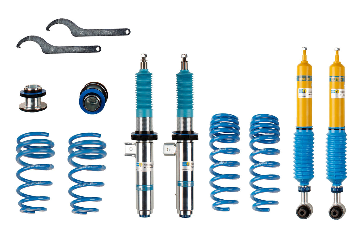 Bilstein B16 coilover suspension kit for BMW 14 F2036 4WD Komfort, featuring adjustable shocks and coilover components.