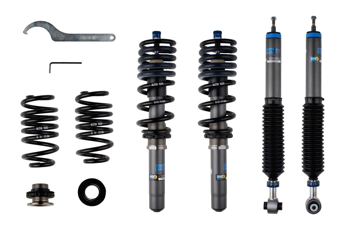 Bilstein ET1 suspension coilover kit for Audi RS5 F5 with 49mm struts, part number 48-303538, showing assembled components.