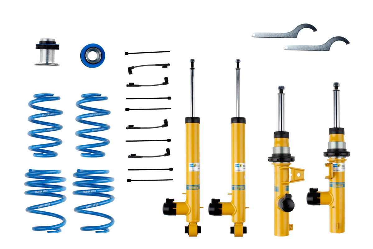 Bilstein B16 electric coilover suspension kit for Volkswagen Golf 7 with 55mm adjustment, shown in the product image.