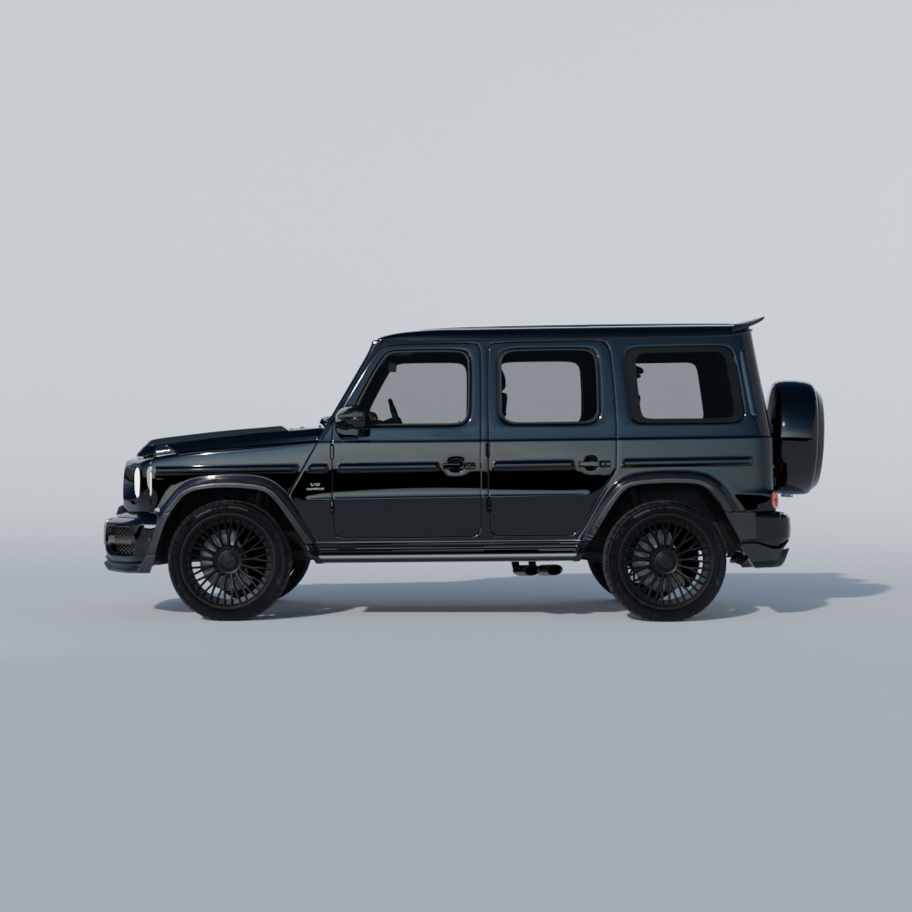 Mercedes-Benz W463 G63 carbon fiber wide arch kit V2 by CT Carbon, showing the sleek, full carbon fiber wide wheel arches.